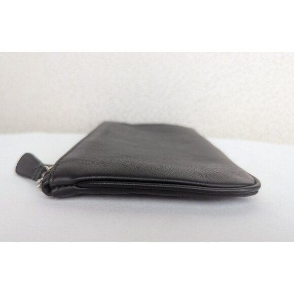 Vintage Coach Leather Small Flat Cosmetic Case Bag Clutch 6990 Black Silver USA - Picture 6 of 12